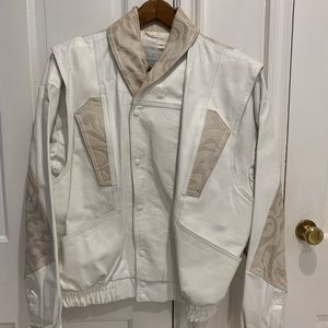 White Leather Jacket/Vest Combo